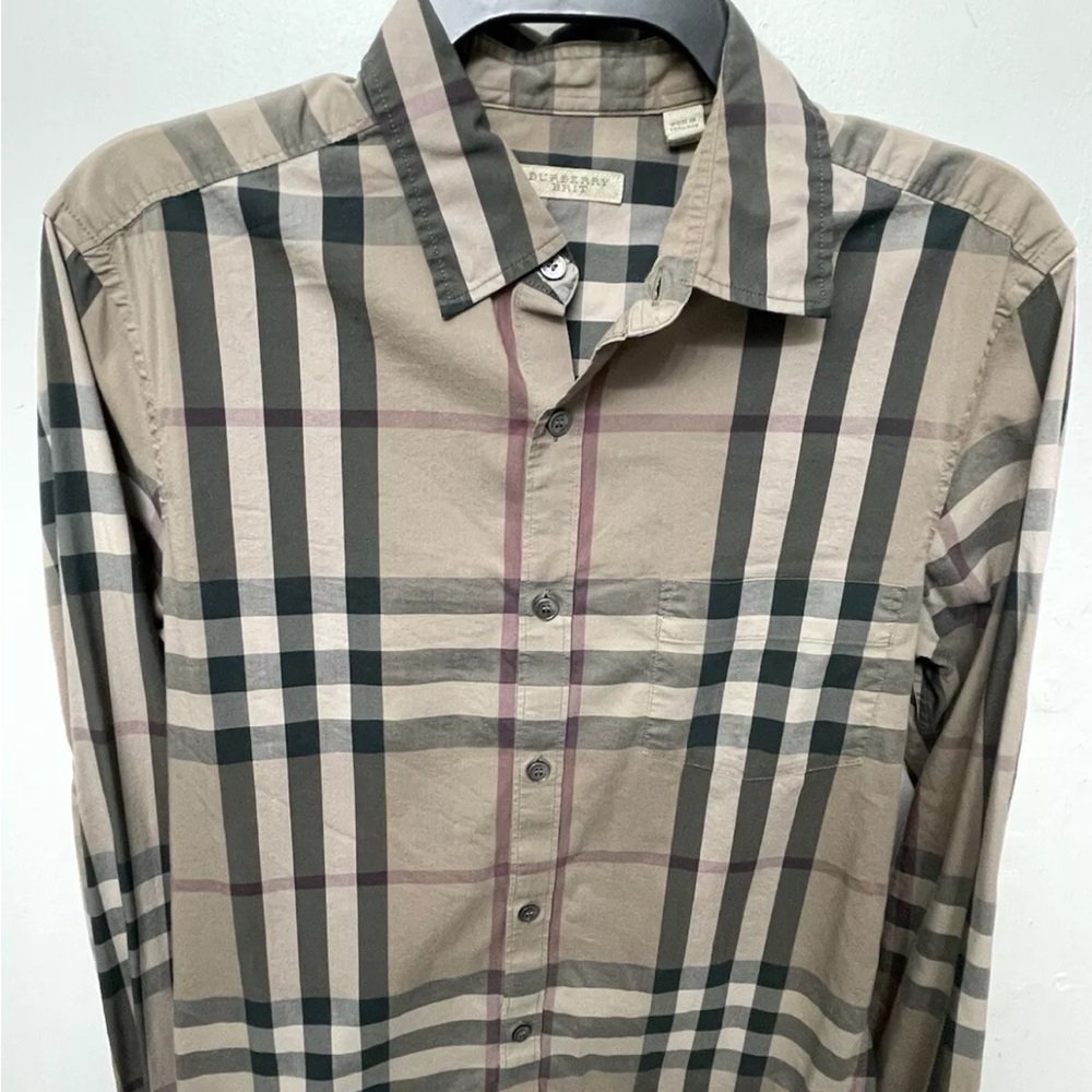 Burberry Brit Button Down Authentic Mens  Stretch Shirt Small Read Below